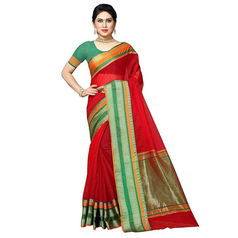 Sidhidata Women'S Temple Border Kota Doria Cotton Manipuri Saree